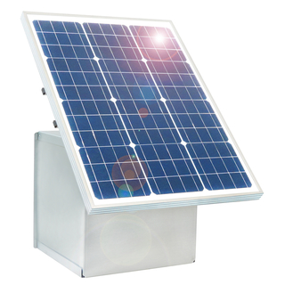 50W Solarsystem Transportbox für 12 V Geräte, Batteriefach abschließbar