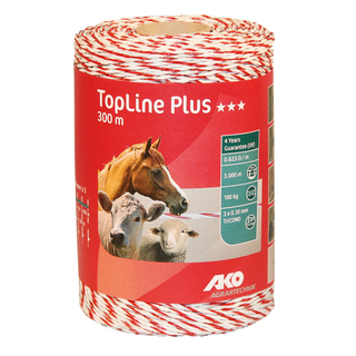 TopLine Plus Weidezaunlitze, 3 mm, weiß/rot - 300 m