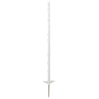 5x Kunststoffpfahl Classic spitze, 105 cm,Doppeltritt,weiß
