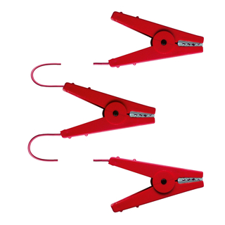 Zaunverbindungskabel, AKO 2x60cm - mit 3 Krokodilklemmen in rot