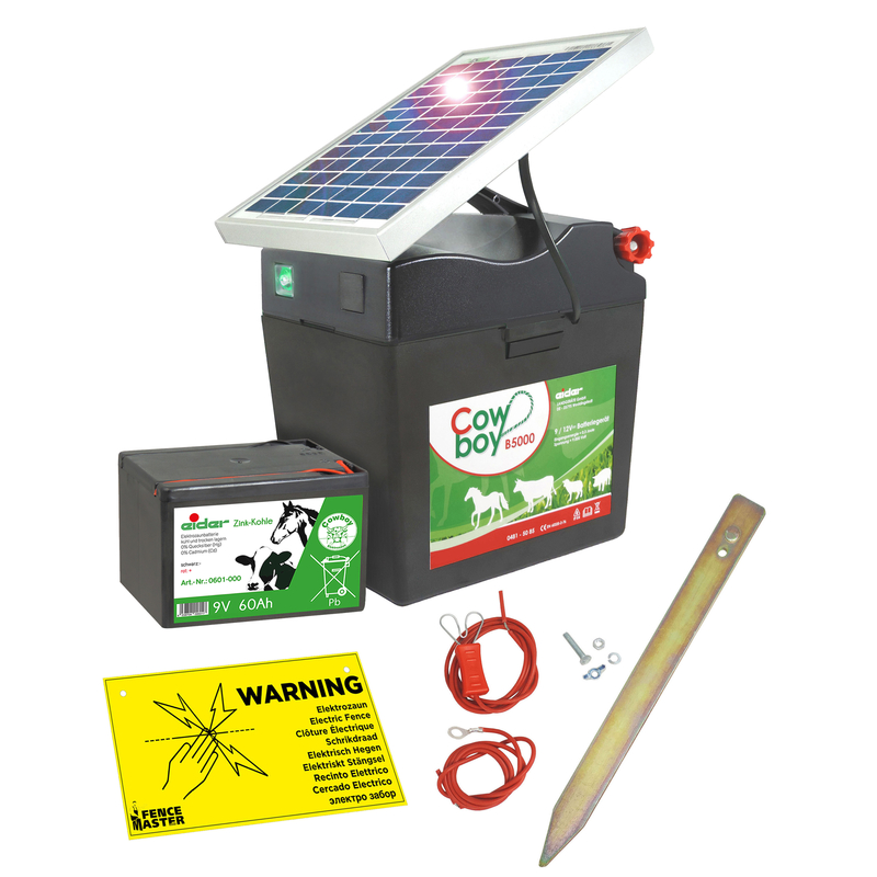 Weidezaungerät 9 Volt mit SOLAR Modul Elektrozaun Batteriegerät Weidezaun Garten 