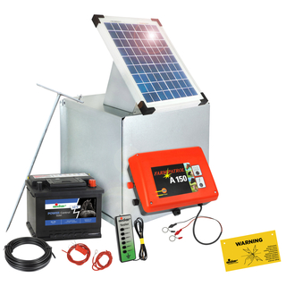 SOLAR-BOX mit 50 Watt Solarpanel für 12V Weidezaungerät Elektrozaun Weide Zaun 