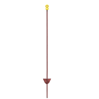 25x Federstahlpfahl 105 cm, oval, rotbraun - gelber Ringisolator