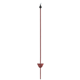 25x Federstahlpfahl 105 cm, oval, rotbraun - schwarzer Drahtösenisolator
