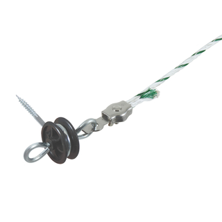 Seil- und Litzenanschluss, 6mm, Niro, 4 Stk., Simplex, mit Anschlussblech und Flügelmutter
