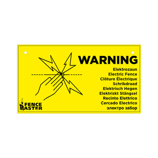 1x Warnschild WARNING Elektrozaun, zum Einhängen
