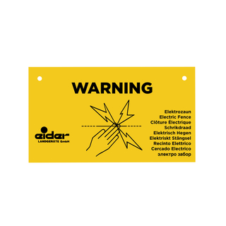 5x Warnschild WARNING Elektrozaun, zum Einhängen