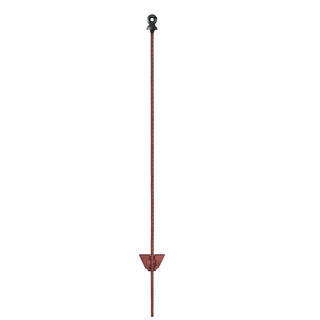 25x Federstahlpfahl 105 cm, oval, rotbraun - schwarzer Ringisolator