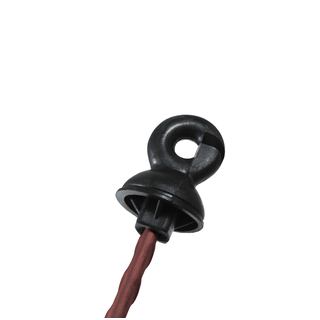 25x Federstahlpfahl 105 cm, oval, rotbraun - schwarzer Ringisolator